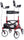 HFK-9211B  ELENKER® Upright Rollator Walker Stand Up Rollator Walker with Shock Absorber Red Refurbished