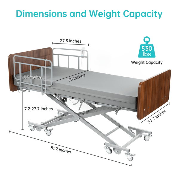SLD-A31-421 3-Function Full Electric Ultra Low Hospital Medical Bed