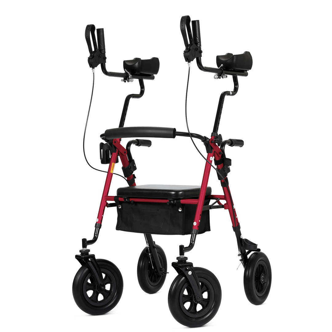 ELENKER Upright Rollator Walker Stand Up Rolling Walker With 10in Big elenker-upright-rollator-walker-stand-up-rolling-walker-with-10in-big