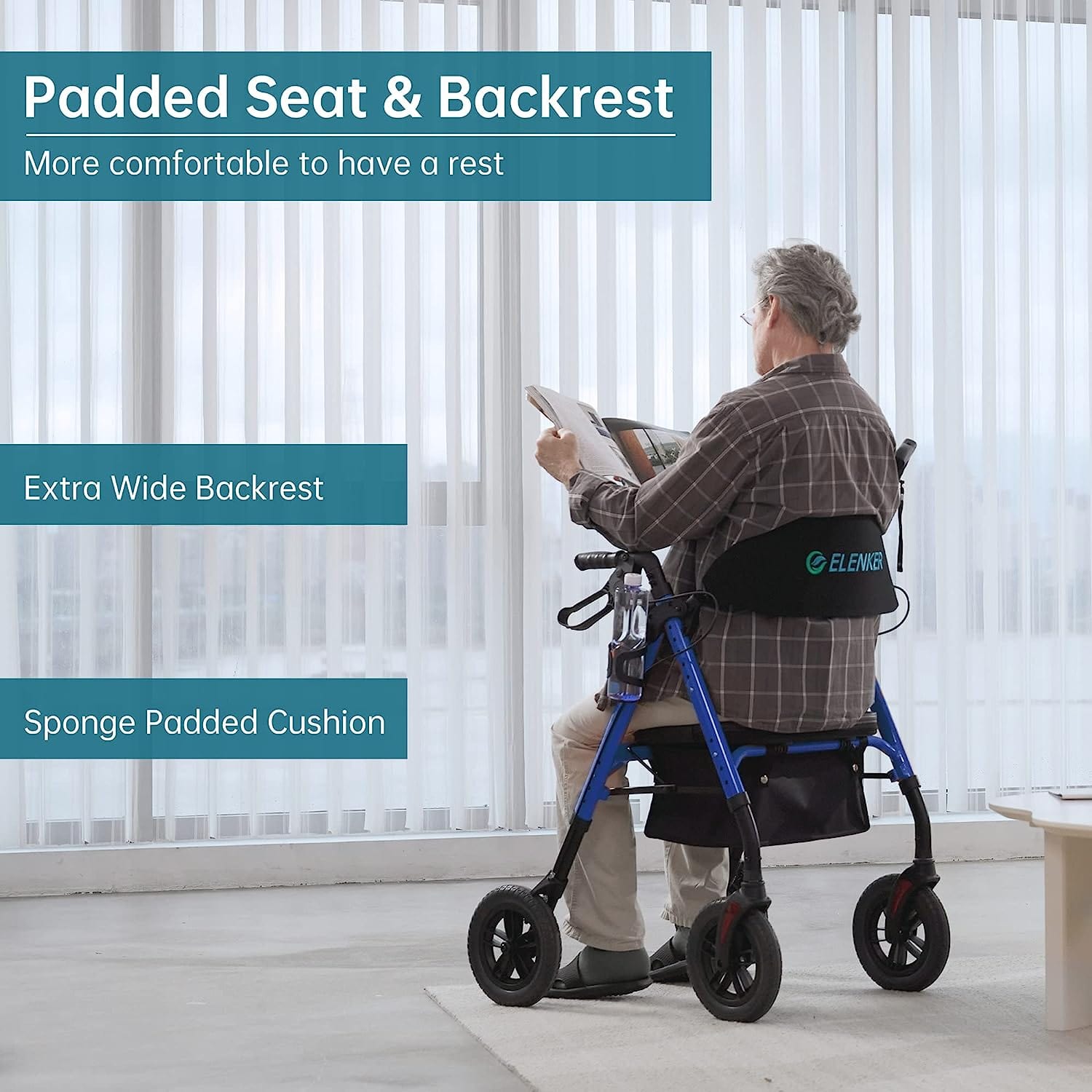 KLD-9218-10 All Terrain Dual-Brake Rollator Walker 10