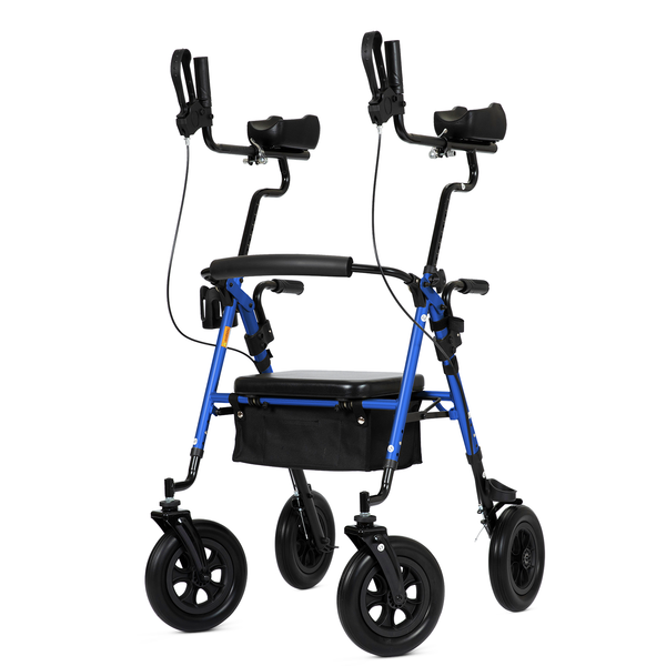 HFK-9236T4 ELENKER® Upright Rollator Walker, Stand Up Rolling Walker with 10’’Big PU Wheels and Adjustable Padded Armrests for Seniors from 4’8”to 6'4” Green NEW