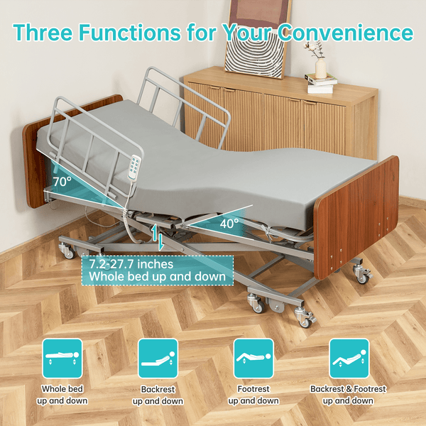 SLD-A31-421 3-Function Full Electric Ultra Low Hospital Medical Bed