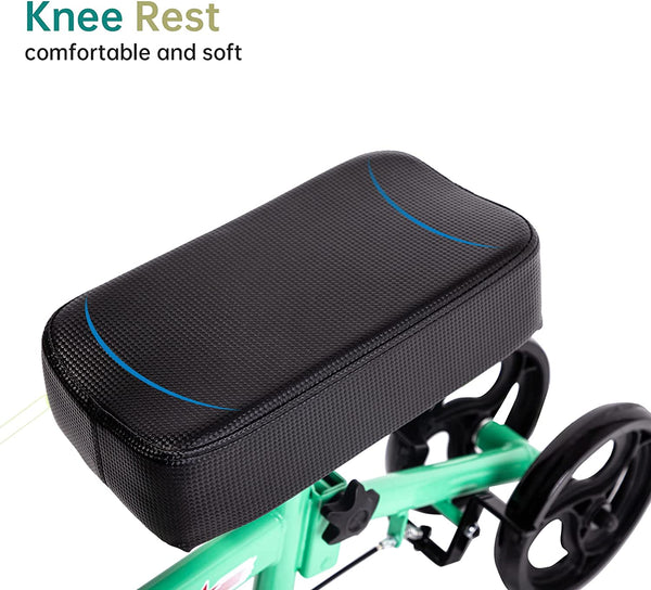 ELENKER® YF-9003B Knee Scooter with Basket Dual Braking System for Ankle and Foot Injured Green Refurbished