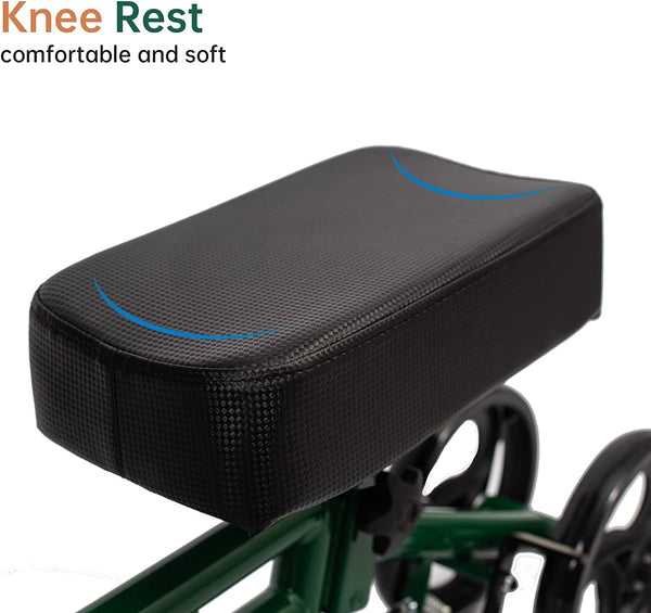 ELENKER® YF-9005B Adjustable Steerable Knee Scooter for Foot Injuries Ankles Surgery Medical Knee Walker Crutches Alternative Green Refurbished