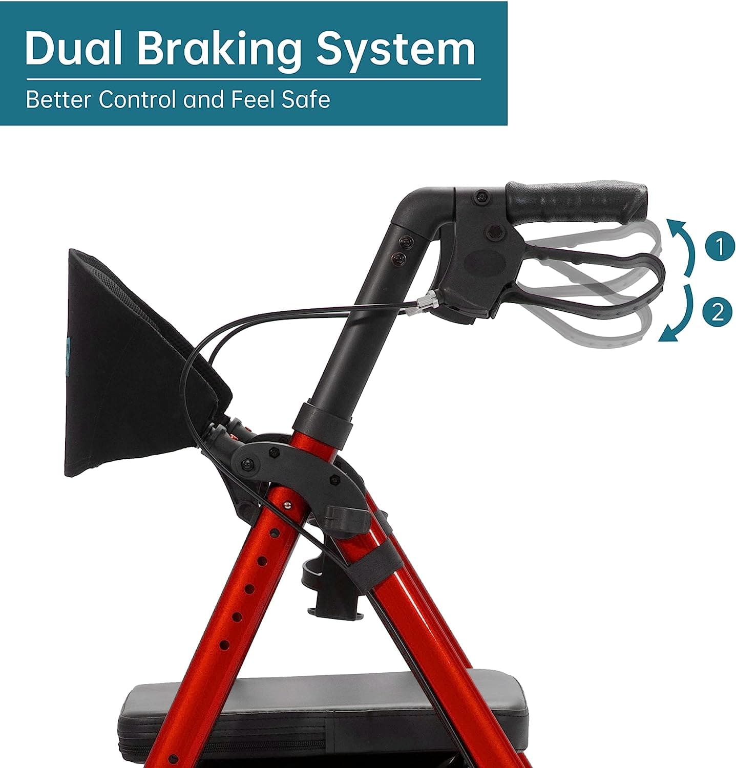 KLD-9218-10 All Terrain Dual-Brake Rollator Walker 10