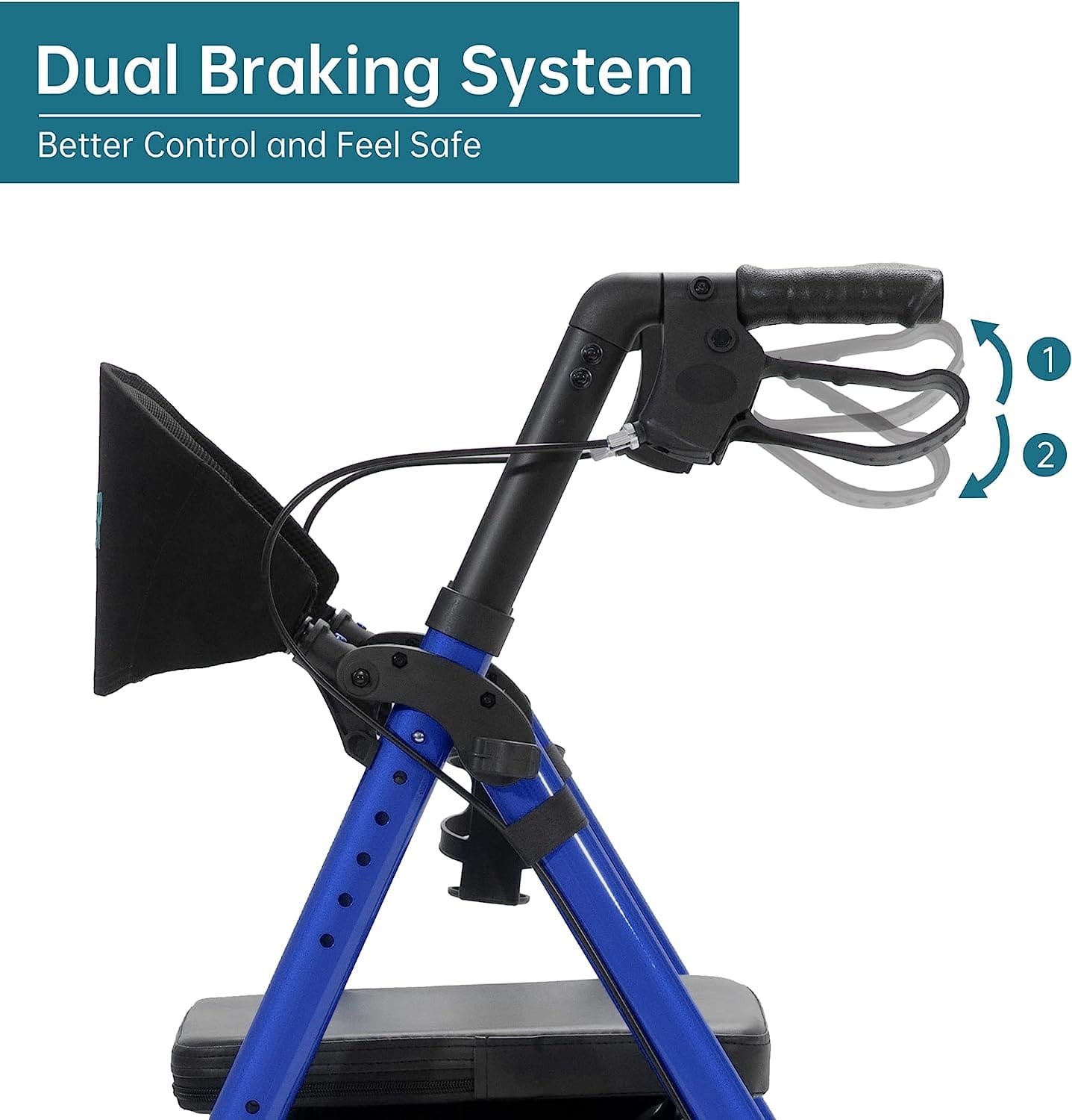 KLD-9218-10 All Terrain Dual-Brake Rollator Walker 10