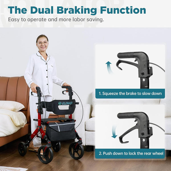KLD-9315 All-Terrain Rollator Walker 10” Wheels