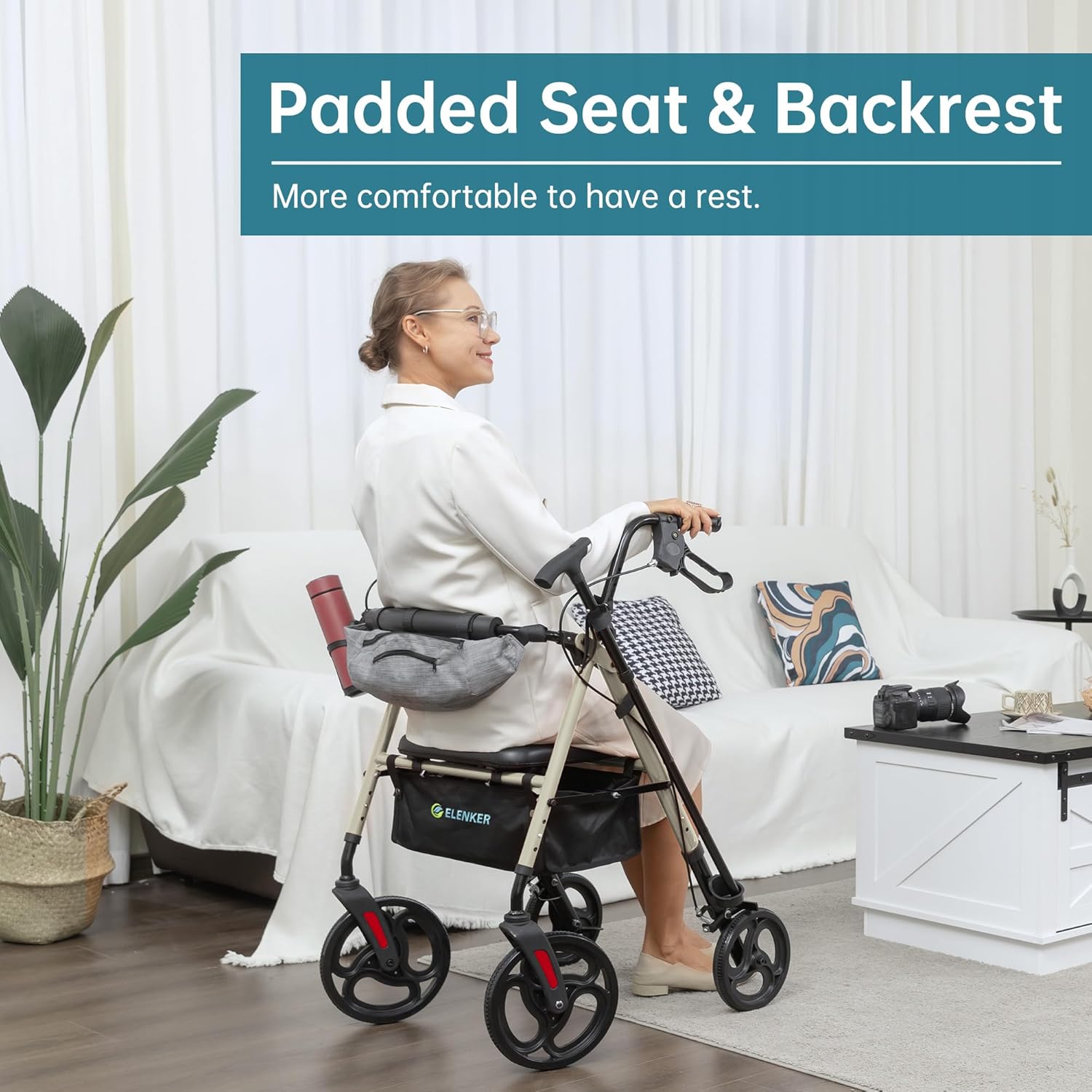 YF-9007C Dual-Brake Rollator Walker 10