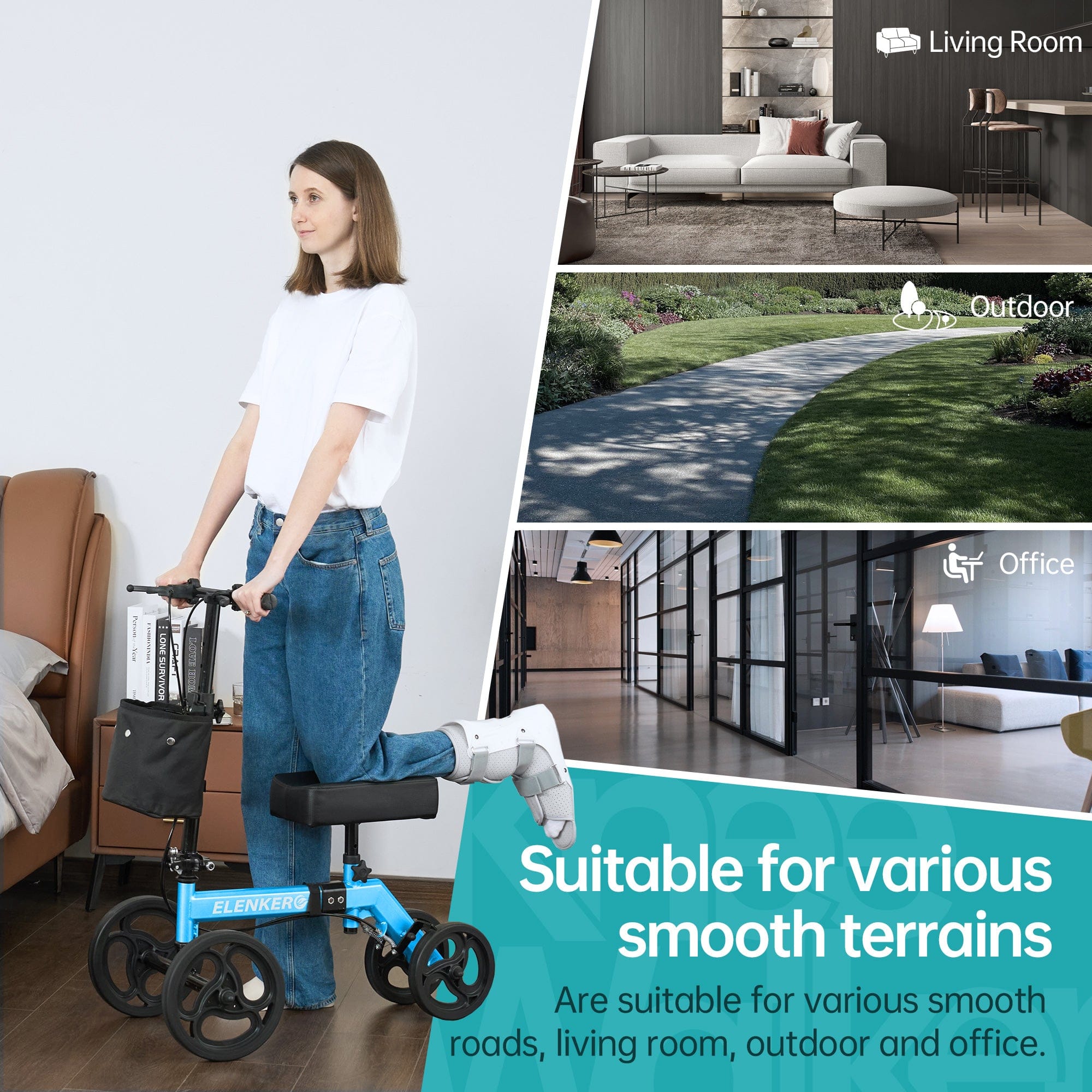 YF-9002A Steerable Deluxe Medical Knee Walker 10