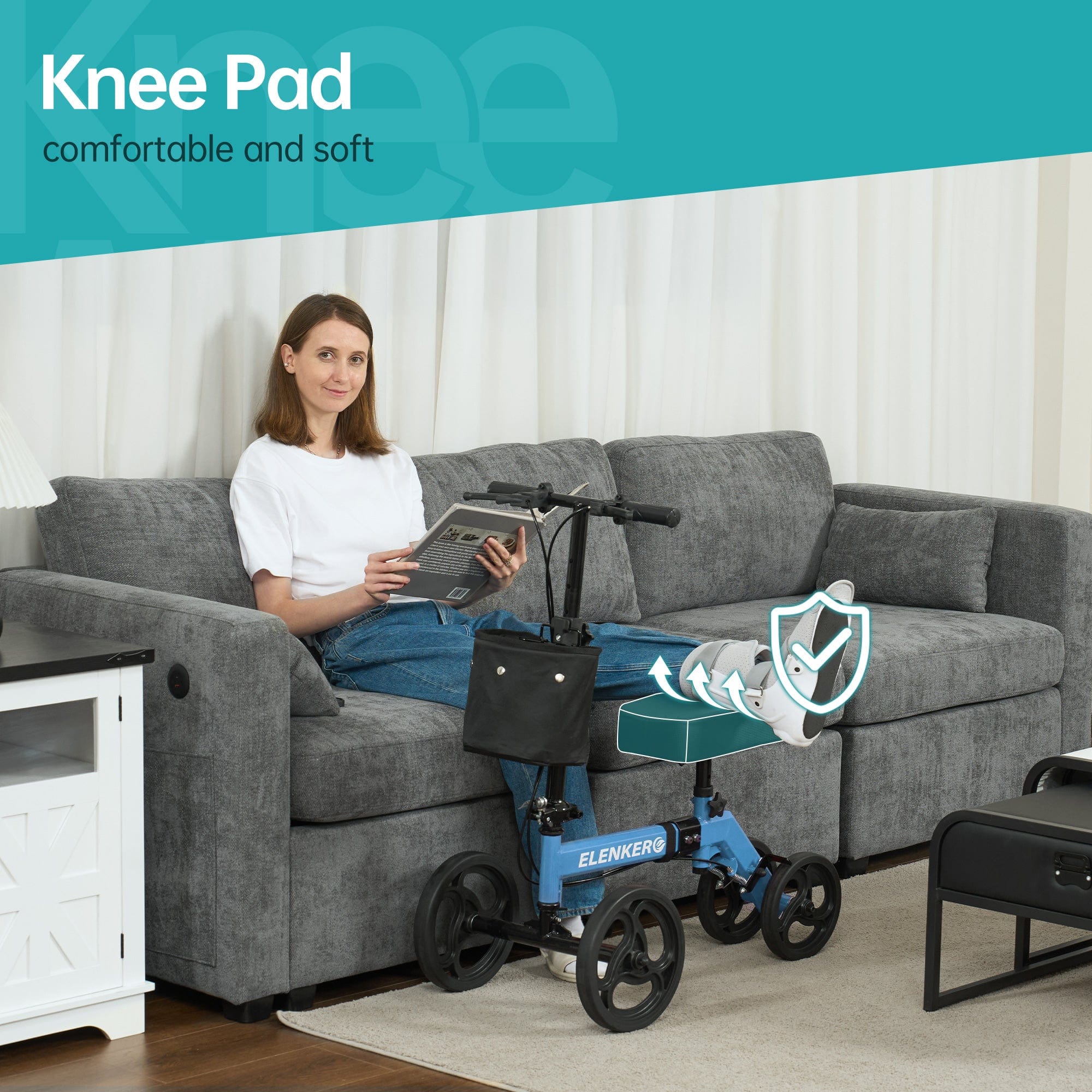 YF-9002A Steerable Deluxe Medical Knee Walker 10