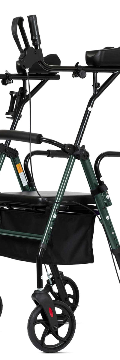 Elenker MT-8151 Dual-Brake Upright Walker with Seat and 8" Wheels