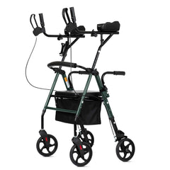 MT-8151 Dual-Brake Upright Walker with Seat and 8