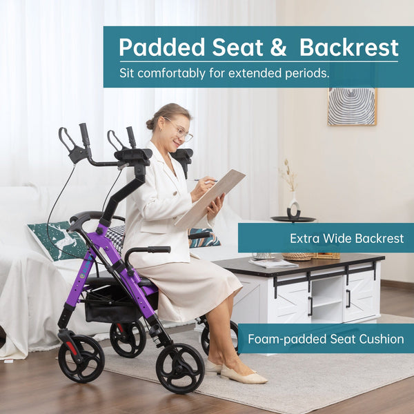 YF-9008A Dual-Brake Heavy Duty Upright Walker 10" Wheels