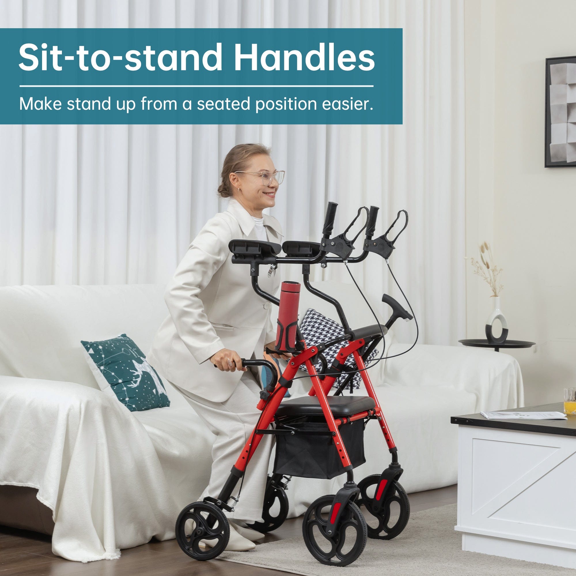 YF-9008E All-Terrain Dual-Brake Upright Walker 10