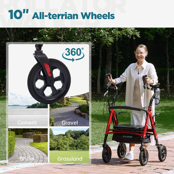 YF-9008F All-Terrain Heavy Duty Upright Walker 10" Wheels