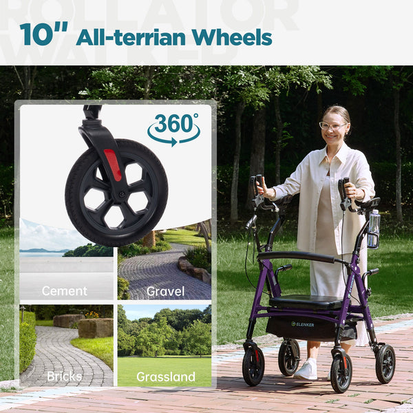 YF-9008F All-Terrain Heavy Duty Upright Walker 10" Wheels