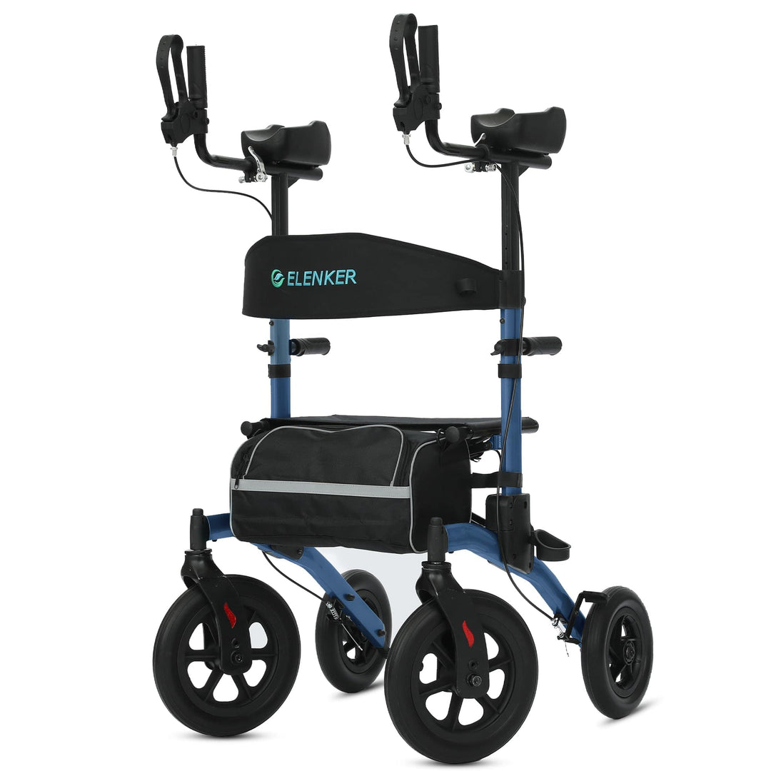 Upright Walker Stand Up Folding Rollator With Seat Elenker