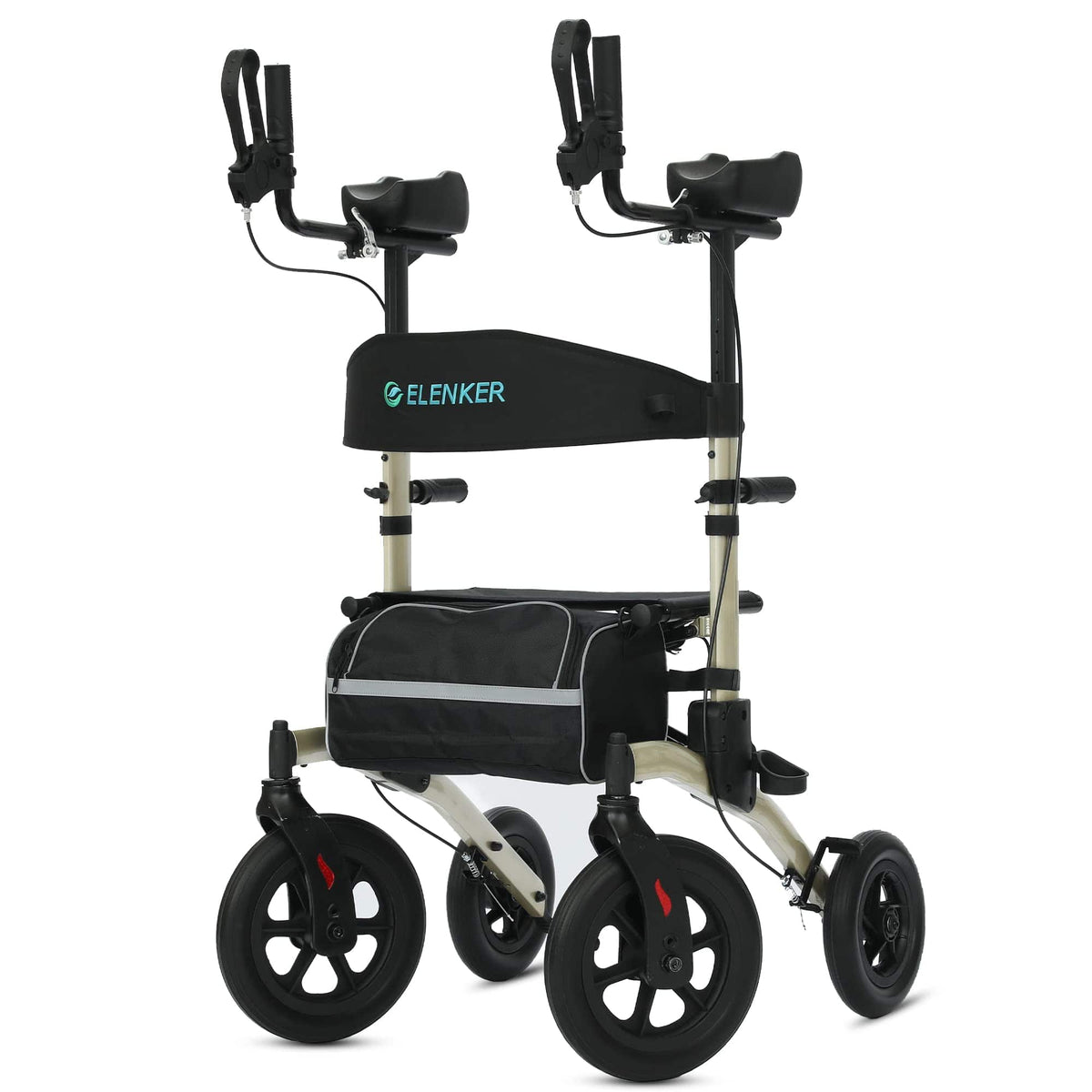 ELENKER® AllTerrain Upright Rollator Walker Pain Relief and Comfortable Mobility for Seniors