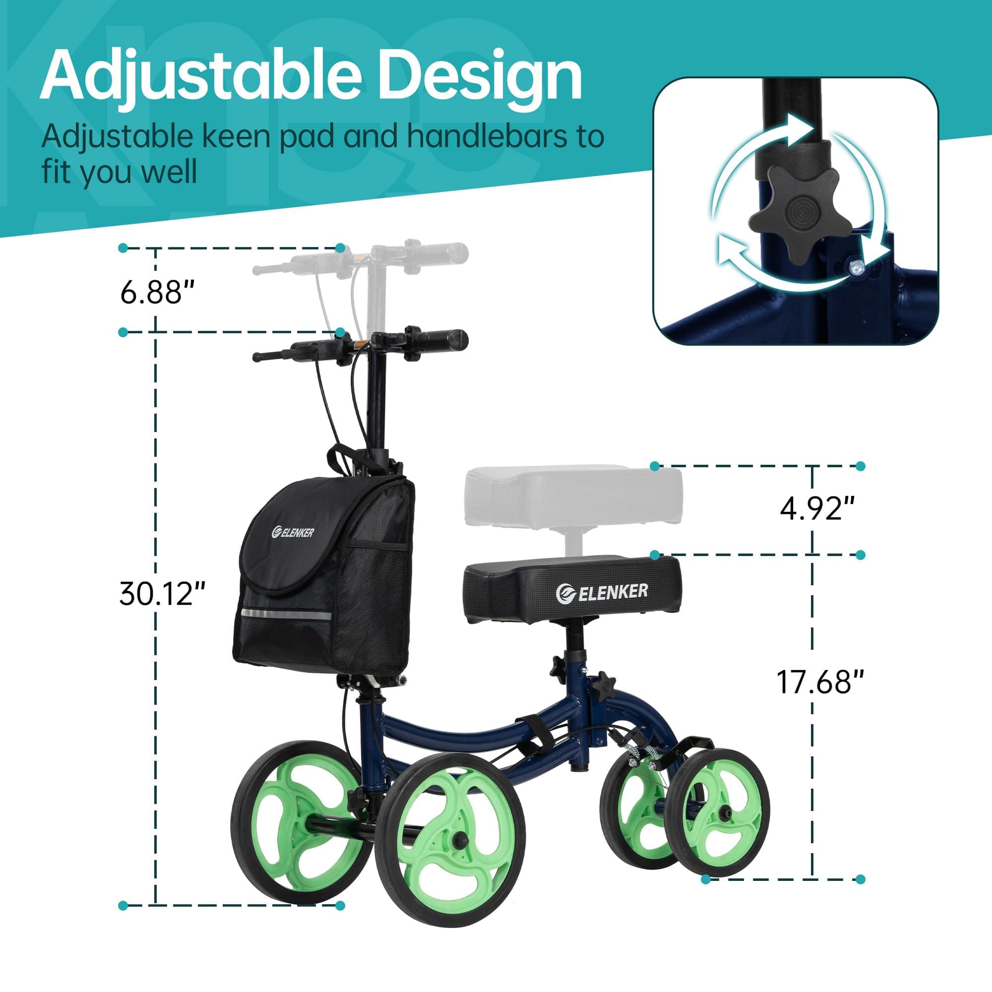YF-9011A Deluxe Steerable Medical Knee Walker 10