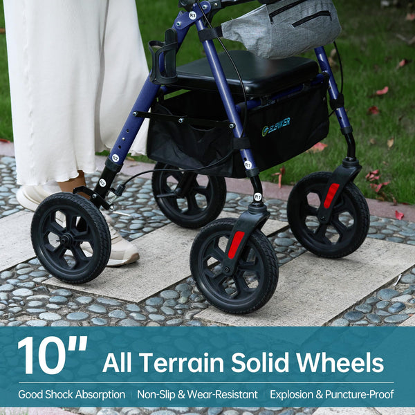 YF-9008E All-Terrain Dual-Brake Upright Walker 10" Wheels
