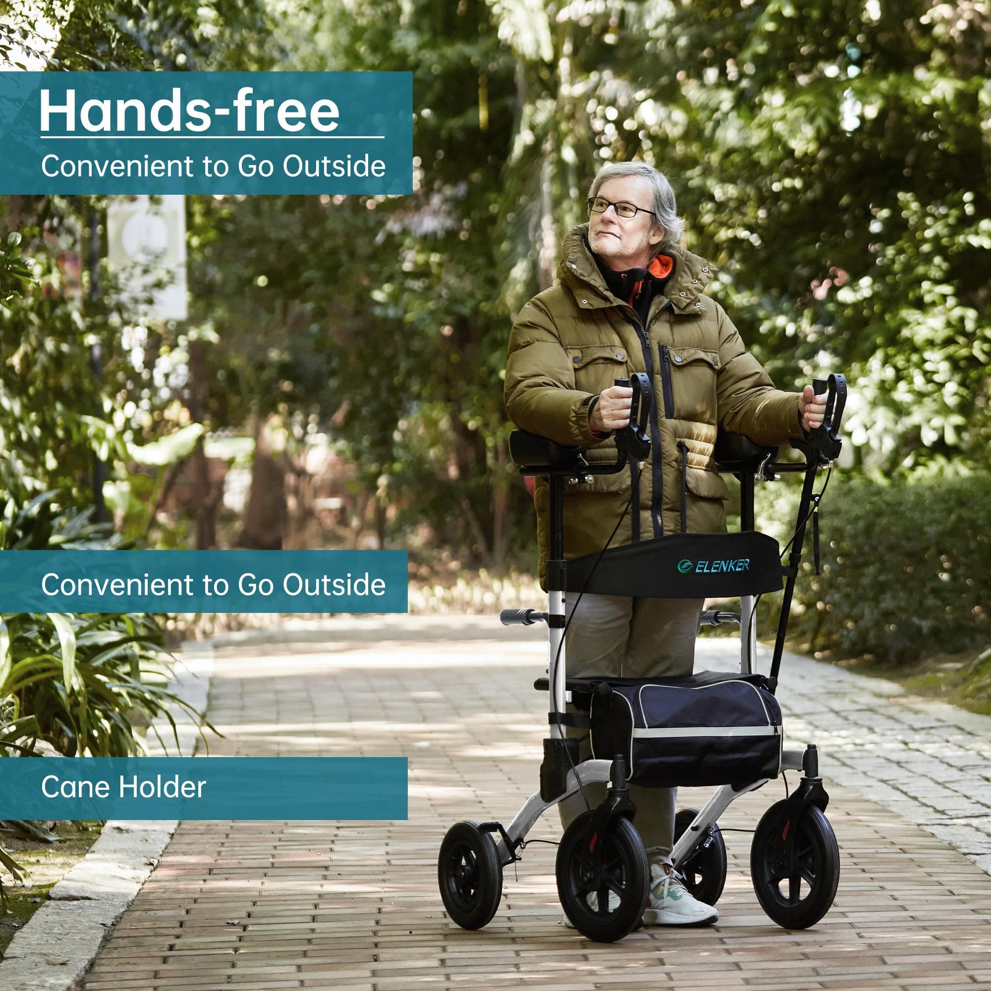 HFK-9240-2 All Terrain Dual-Brake Upright Walker 12