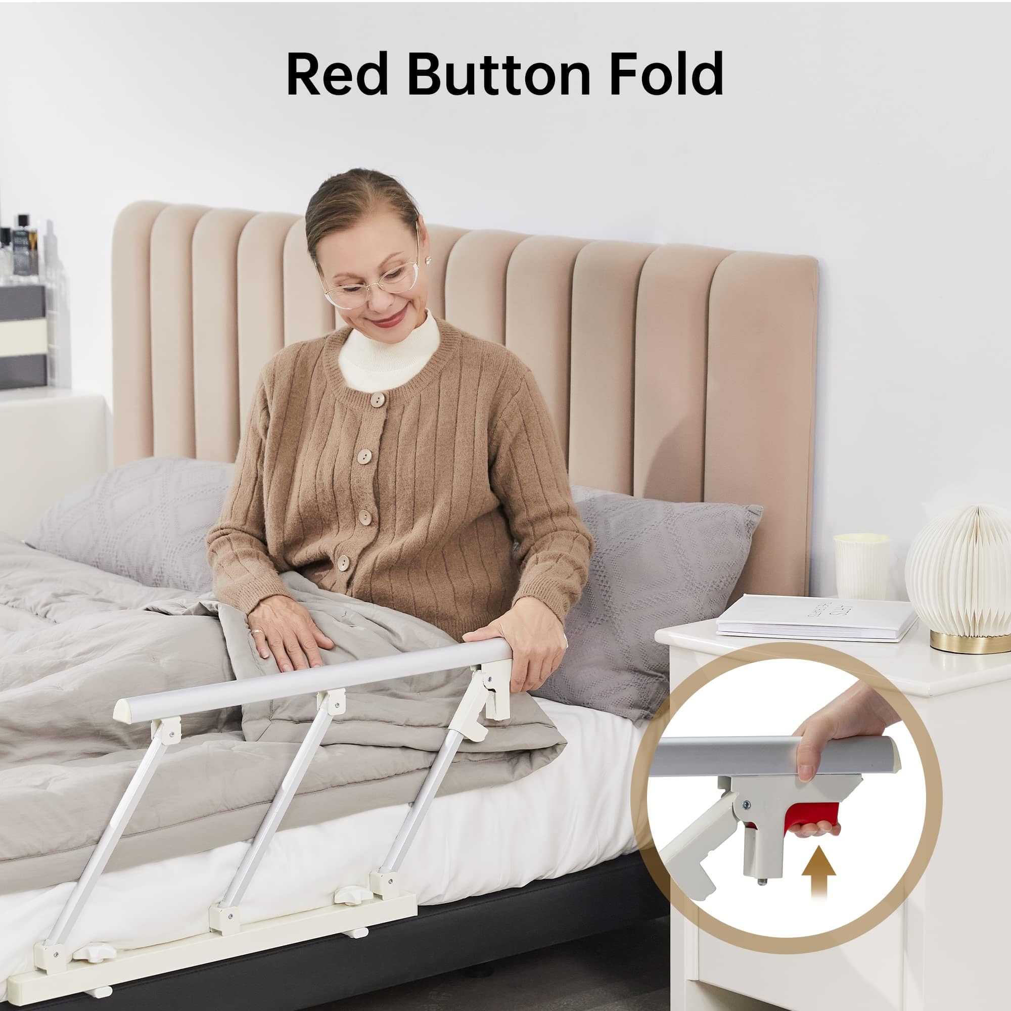 ELENKER ® Safety Bed Rail for Elderly & Disabled, Folding Bed