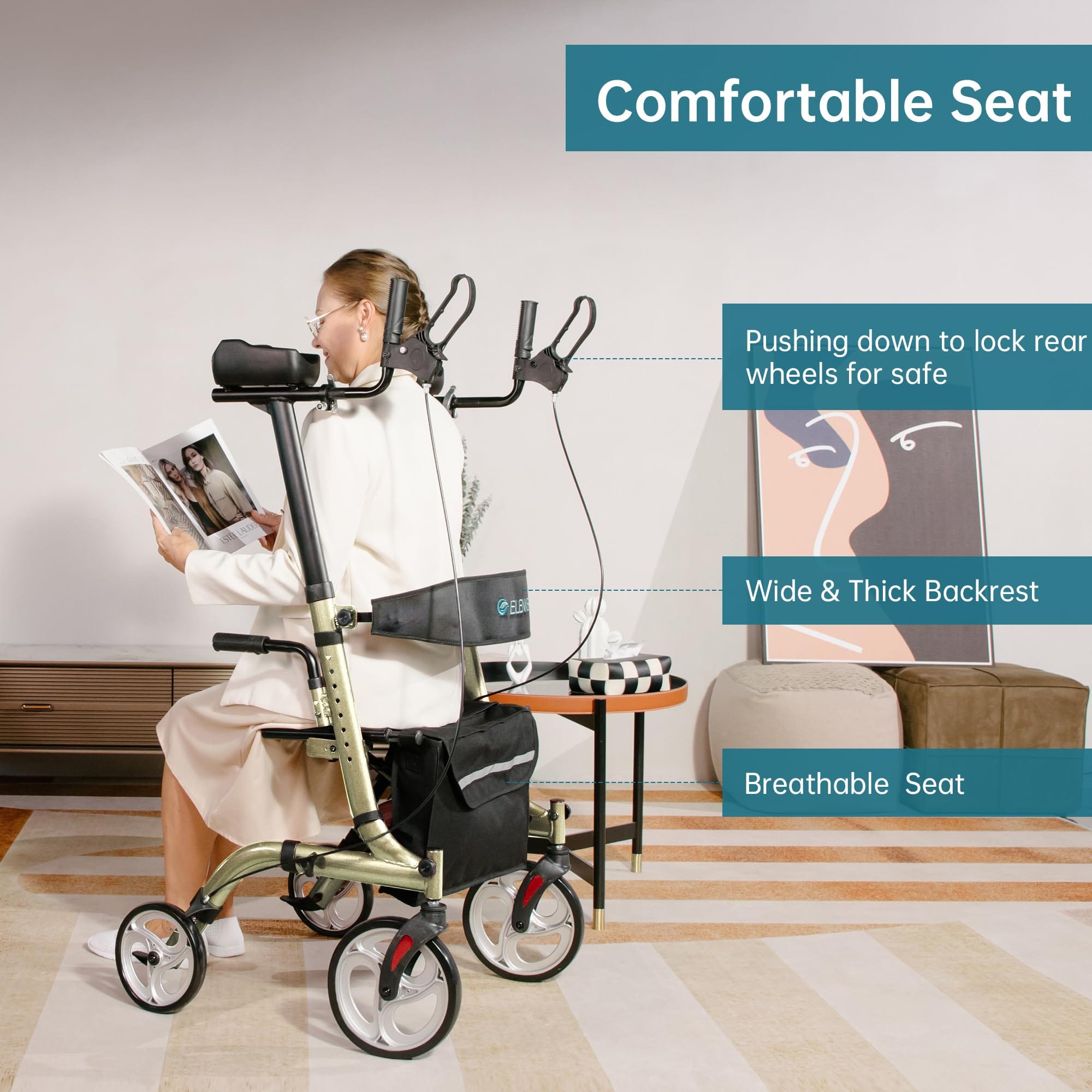 HFK-9210KDB-3 Dual-Brake Lightweight Upright Walker 10