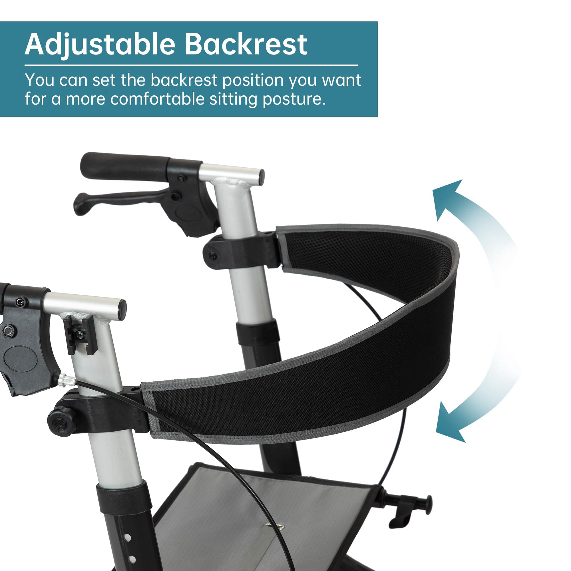 HFK-9210KDB All Terrain Dual-Brake Rollator Walker 12