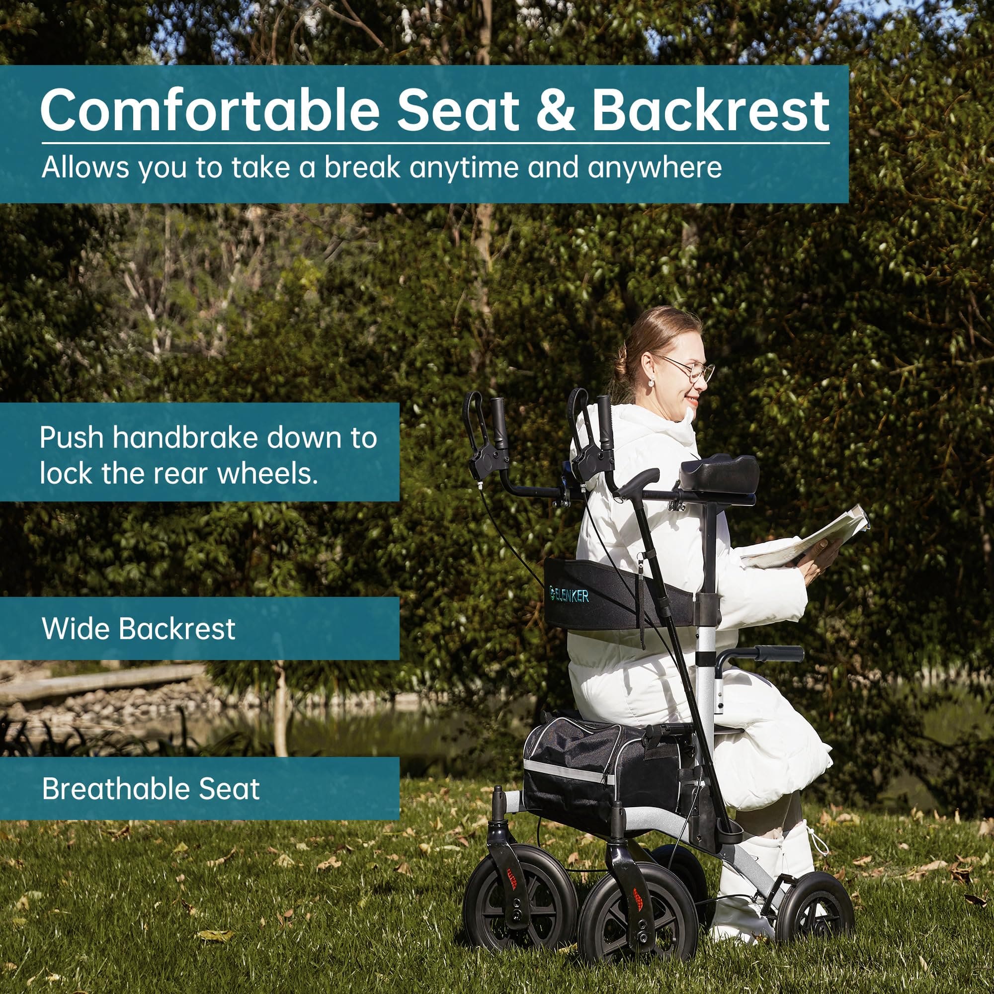 HFK-9240-2 All Terrain Dual-Brake Upright Walker 12