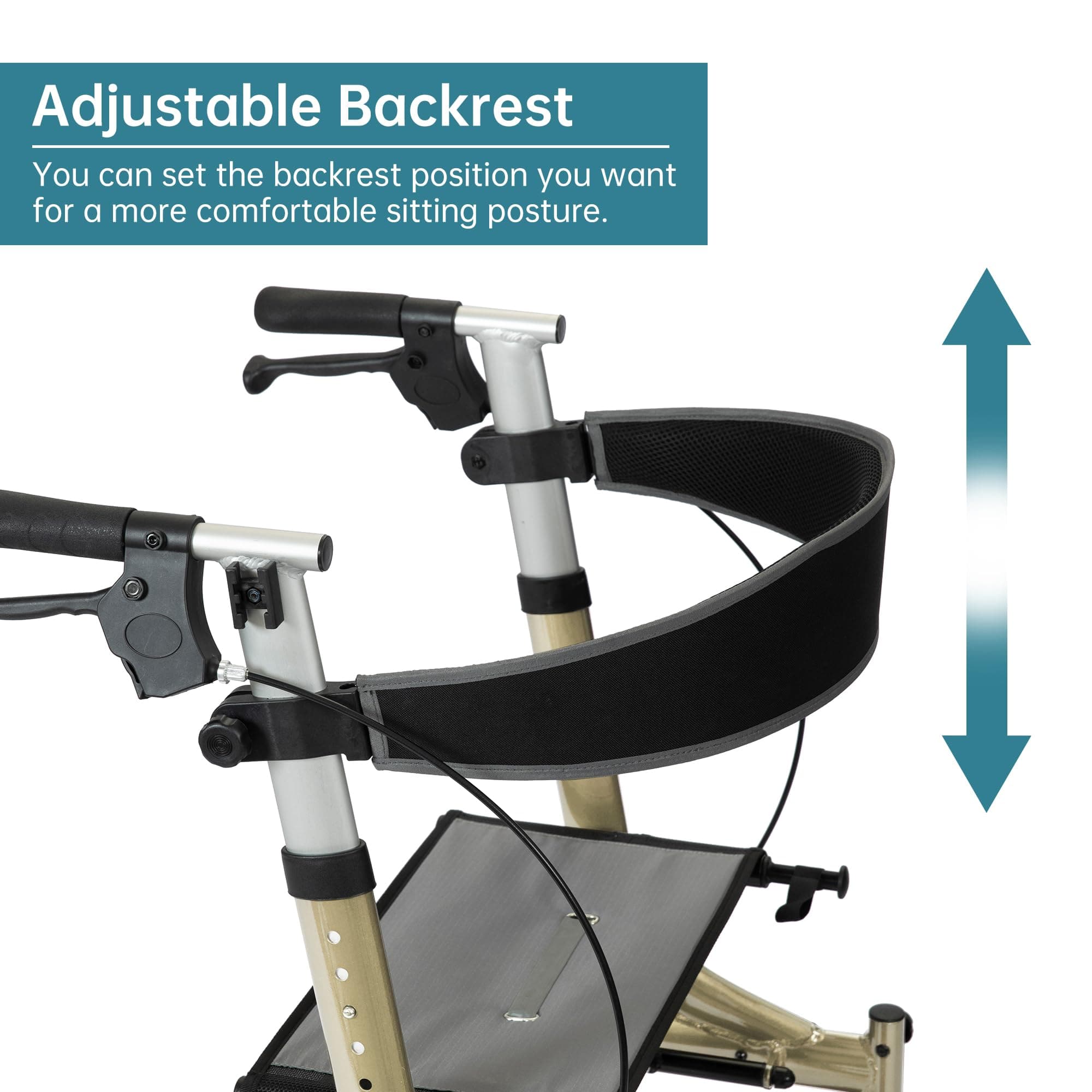 HFK-9210KDB All Terrain Dual-Brake Rollator Walker 12