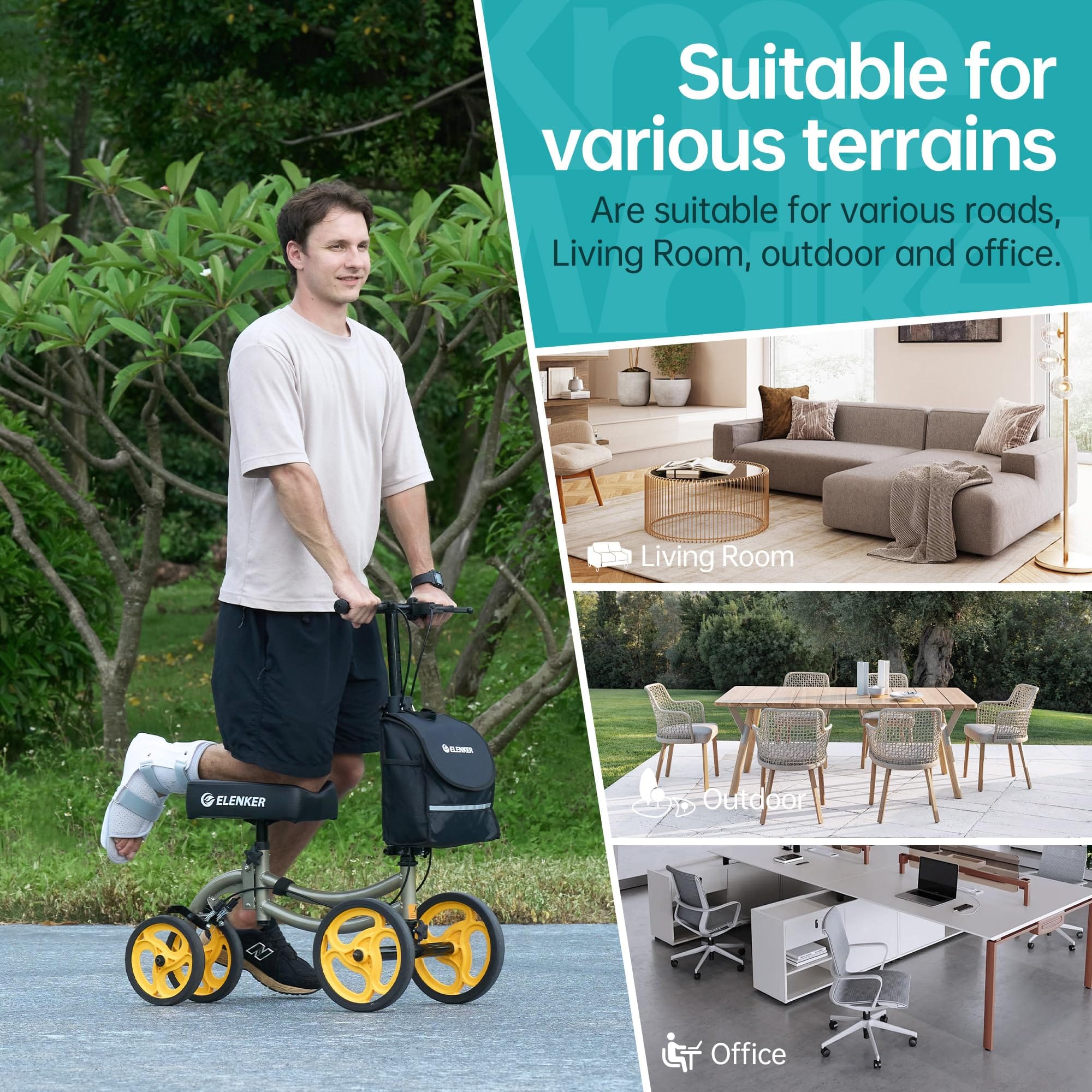 YF-9011A Deluxe Steerable Medical Knee Walker 10