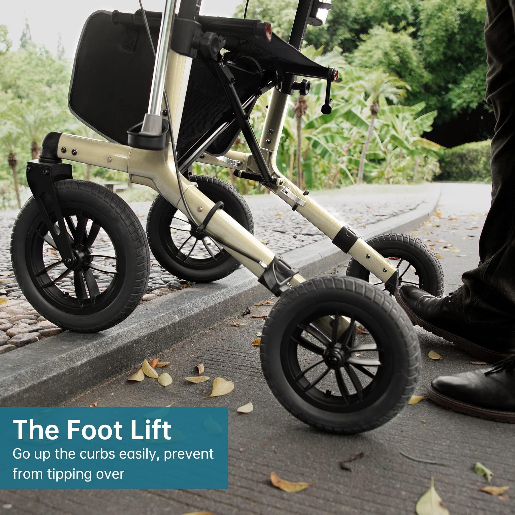 KLD-9212 All Terrain Dual-Brake Rollator Walker 12