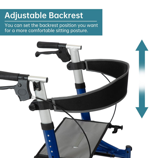 HFK-9210KDB All Terrain Dual-Brake Rollator Walker 12" Wheels