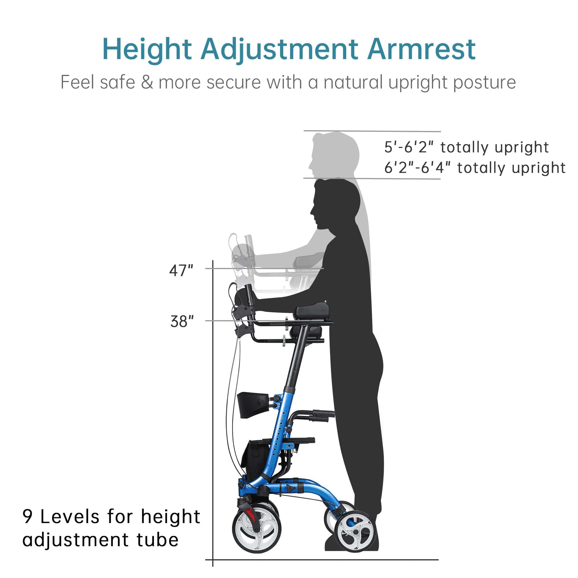 HFK-9210KDB-3 Dual-Brake Lightweight Upright Walker 10