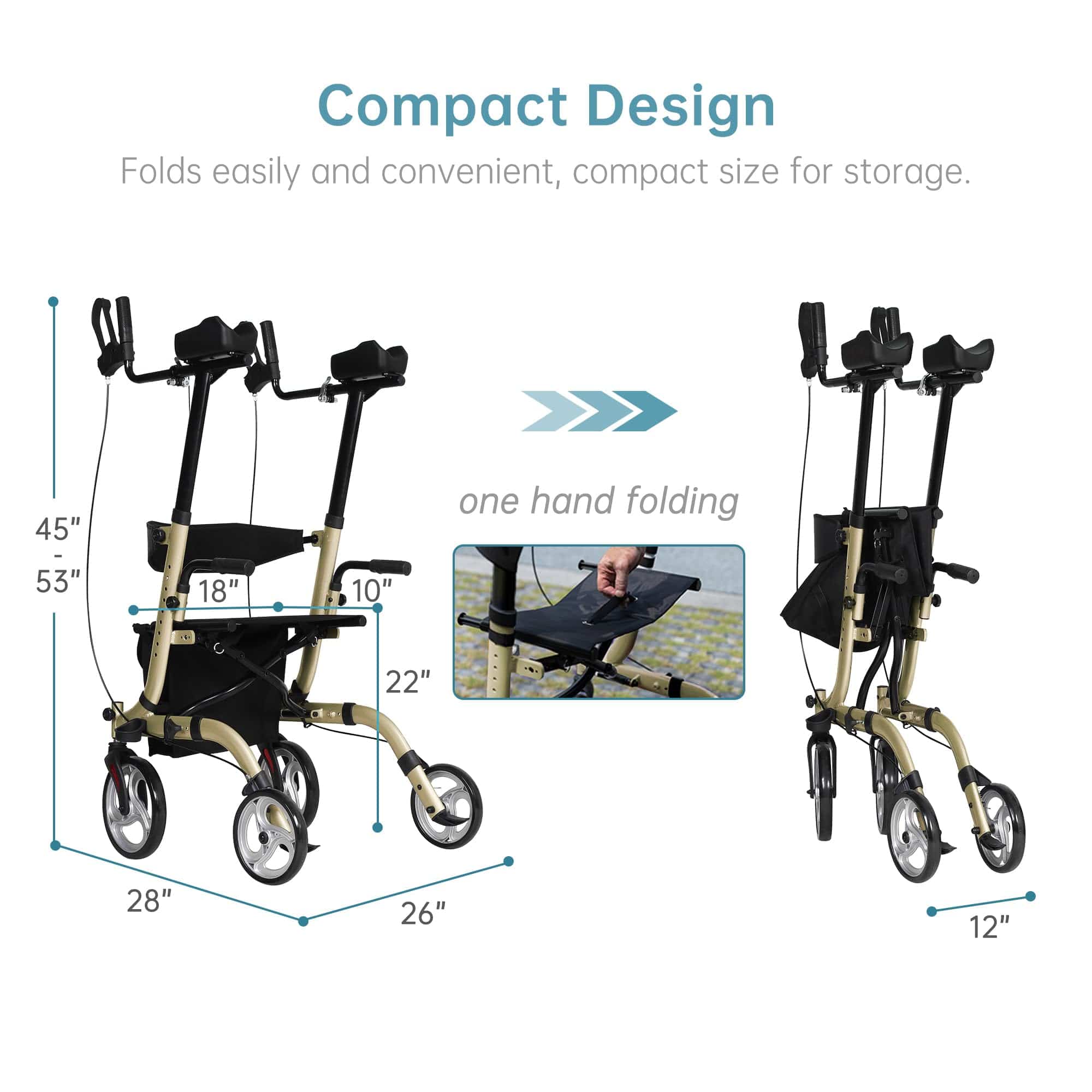 HFK-9210KDB-3 Dual-Brake Lightweight Upright Walker 10