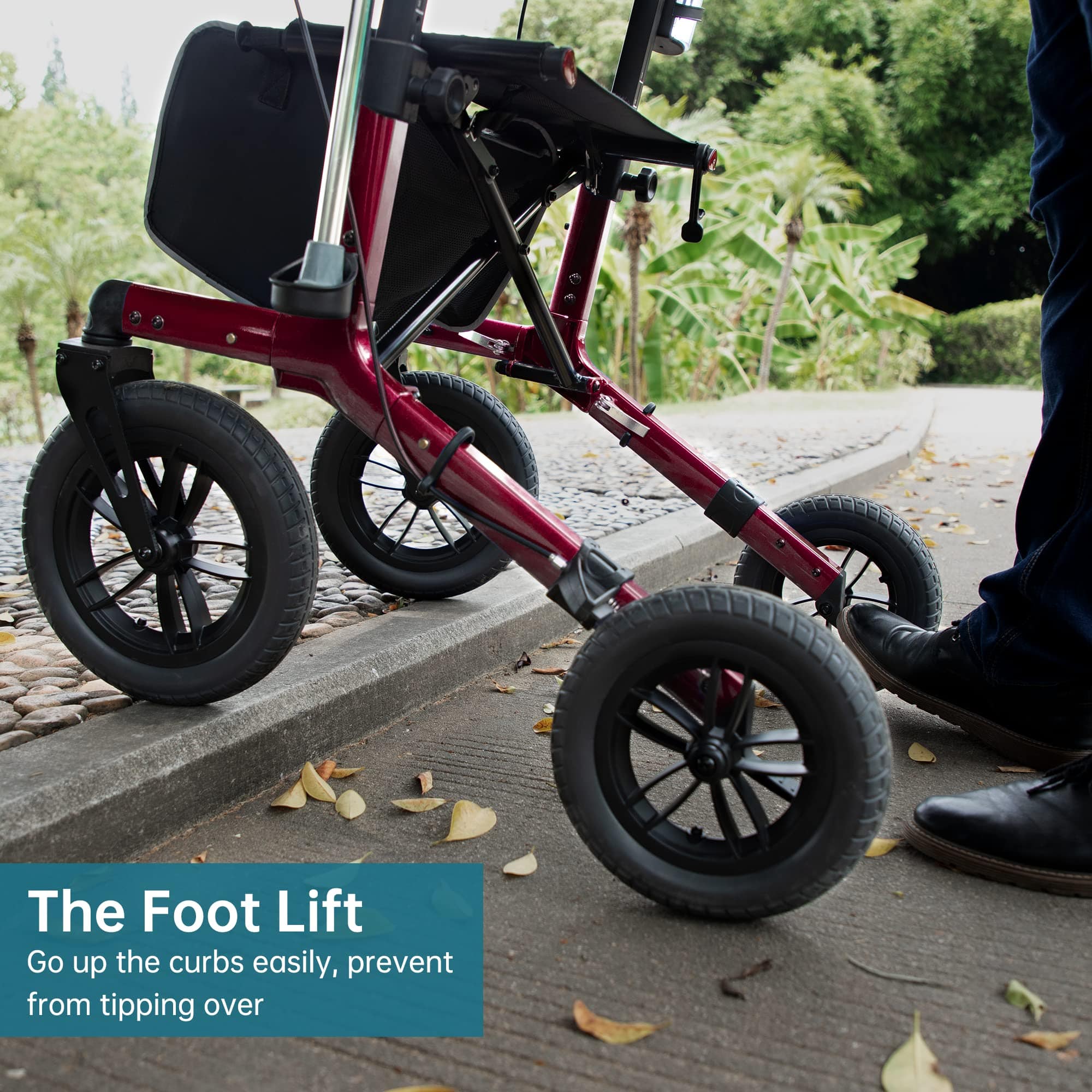 KLD-9212 All Terrain Dual-Brake Rollator Walker 12