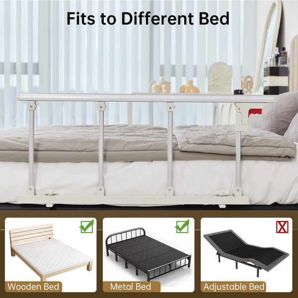 ELENKER ® HFK-5115-2 Bed Safety Rail, Folding Bed Assist Handle Adjustable Medical Hospital Assistive Devices Bed Railing for Elderly Seniors Adults