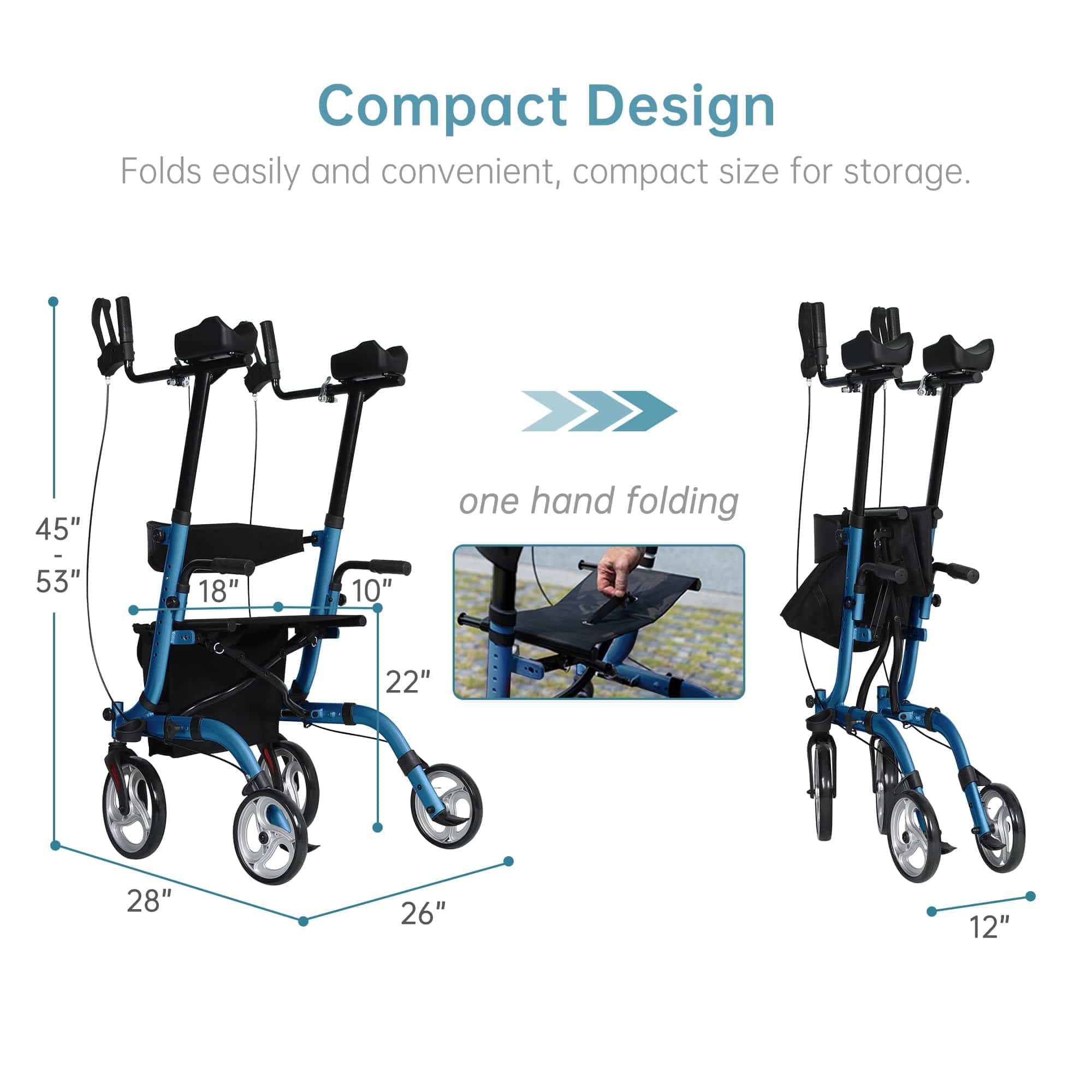 HFK-9210KDB-3 Dual-Brake Lightweight Upright Walker 10