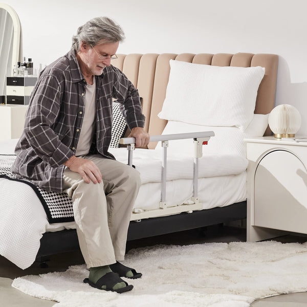 ELENKER ® HFK-5116-2 Bed Safety Rail, Folding Bed Assist Handle Adjustable Medical Hospital Assistive Devices Bed Railing for Elderly Seniors Adults