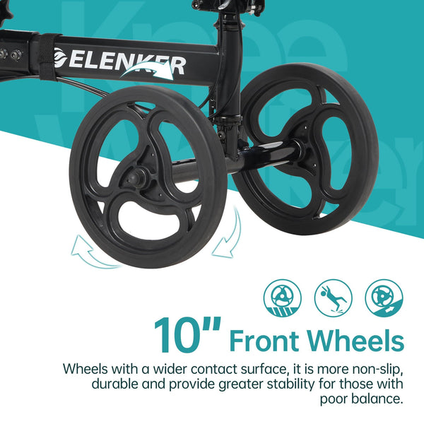 YF-9002D Steerable Deluxe Medical Knee Walker 10" Wheels