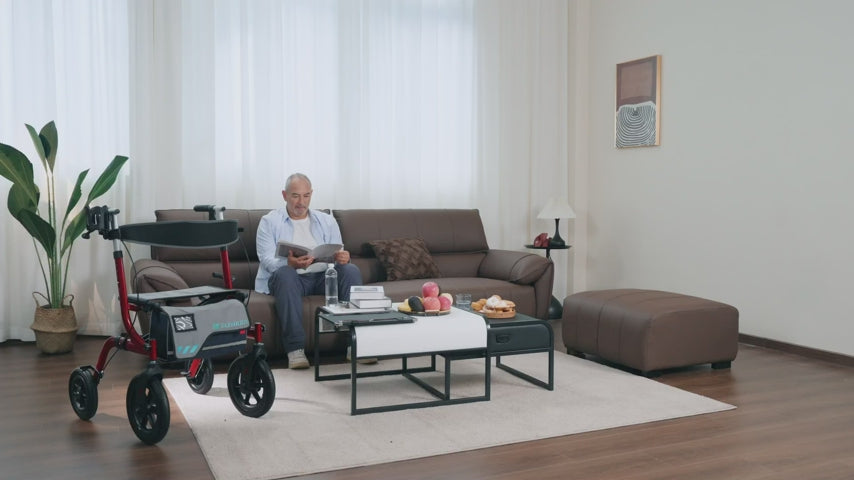 HFK-9210KDB All Terrain Dual-Brake Rollator Walker 12