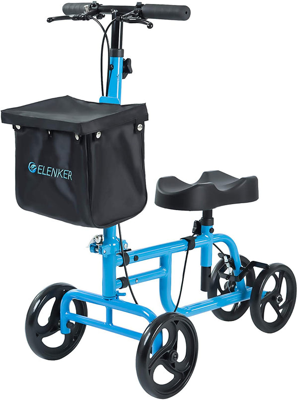 HFK-9225 ELENKER®  Best Value Walker Steerable Medical Scooter Crutch Alternative with Dual Braking System blue