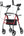 ELENKER® MT-8151 Upright Walker Stand Up Rollator Walker with Padded Seat and Backrest Lightweight Compact Folding Fully Adjustment Frame for Seniors Red Refurbished