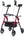 HFK-9219B PLUS ELENKER® Heavy Duty Upright Walker, Bariatric Stand Up Rollator Walker with Extra Wide Padded Seat & Backrest Red Refurbished