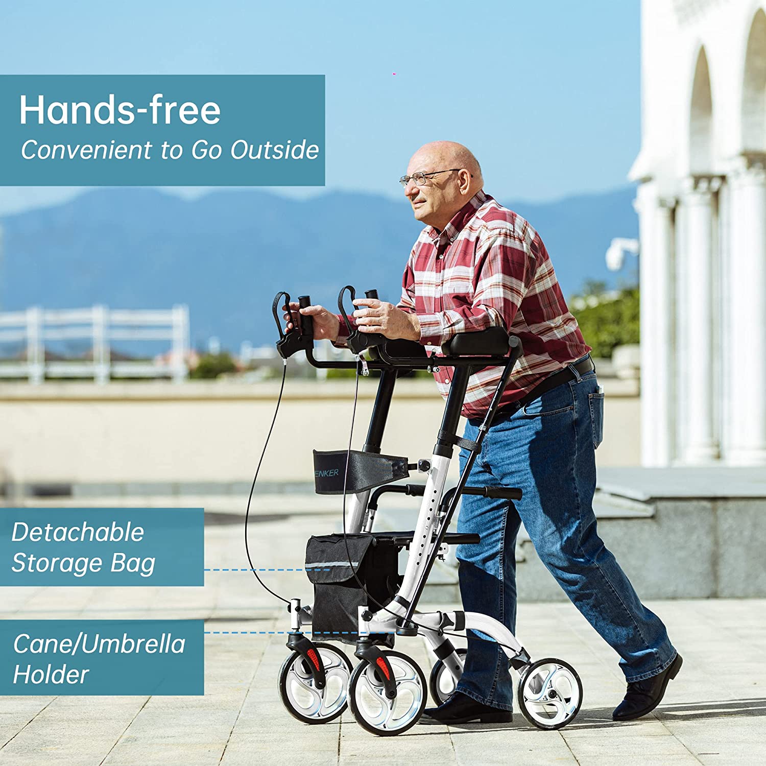 HFK-9210KDB-3 Dual-Brake Lightweight Upright Walker 10