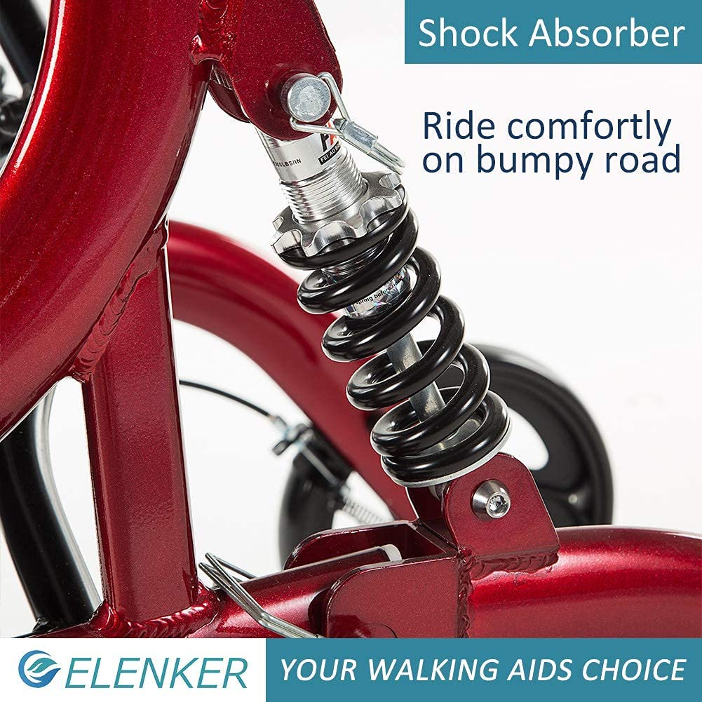 HFK-9211 Dual-Brake Shock-Absorbing Rollator Walker 10