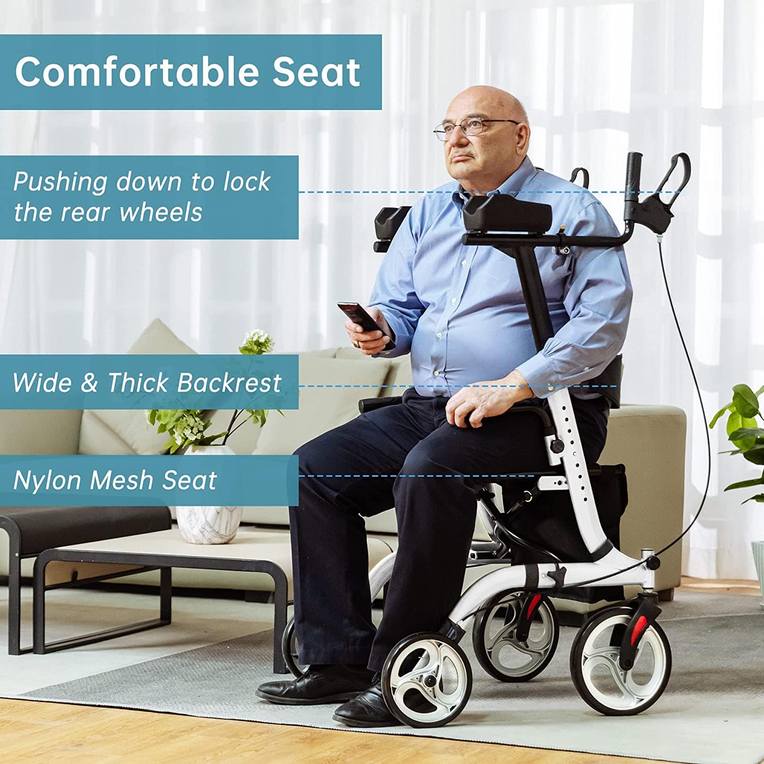 HFK-9210KDB-3 ELENKER® Upright Walker White