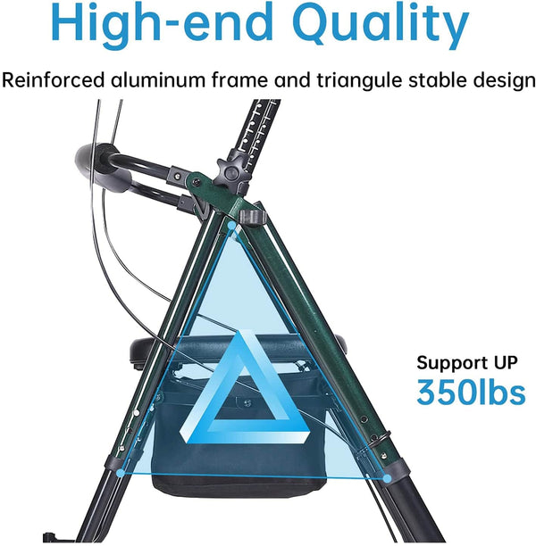 HFK-9236T4 ELENKER® Upright Rollator Walker 10’’ Green