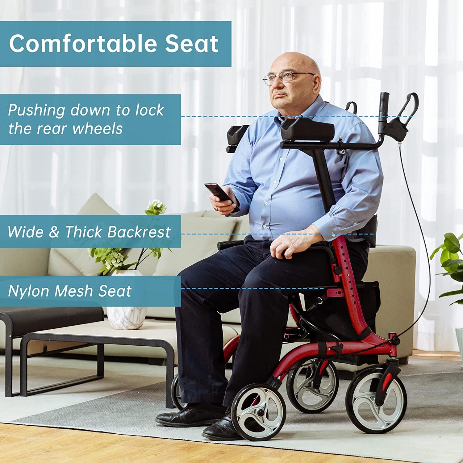 HFK-9210KDB-3 Dual-Brake Lightweight Upright Walker 10