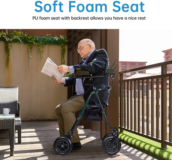 HFK-9236T4 ELENKER® Upright Rollator Walker 10’’ Green